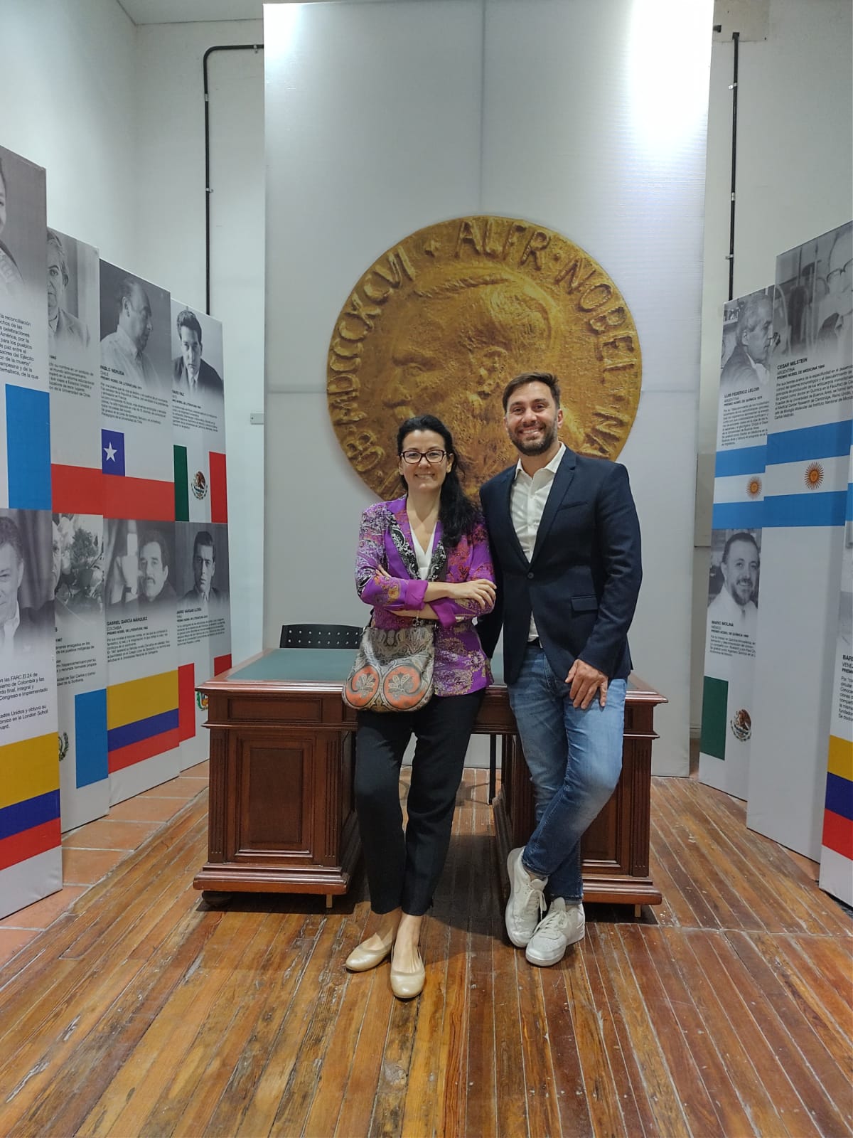 Odino Faccia y Ekaterina Zagladina Casa de los prermios nobel latinoamericanos