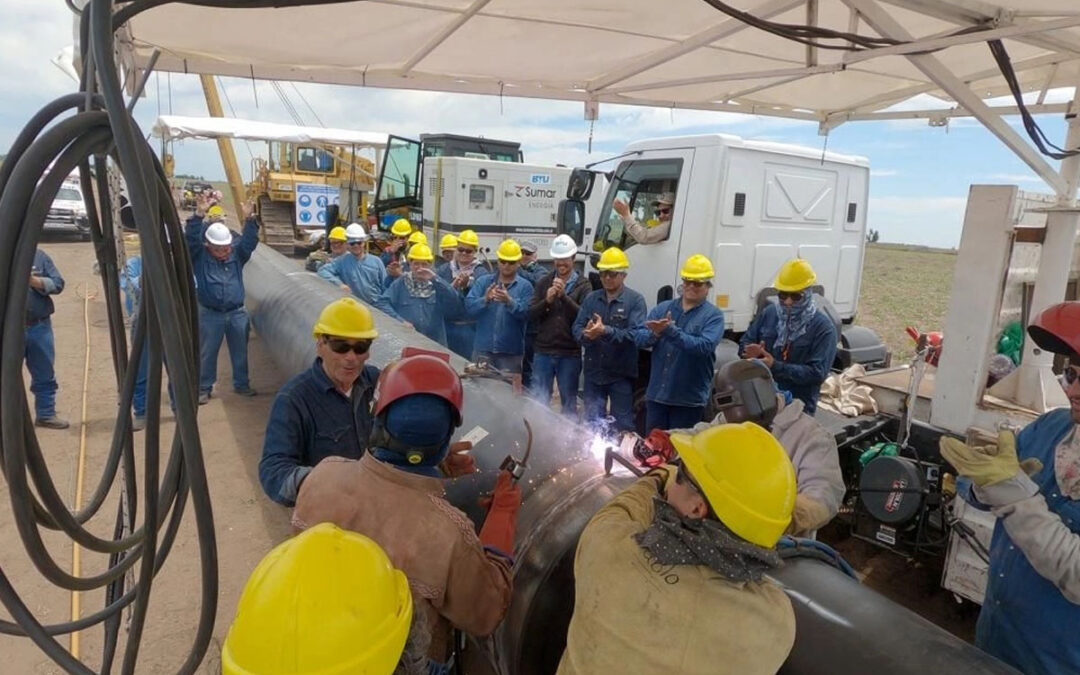 En Salliqueló se realizó la primera soldadura del Gasoducto Néstor Kirchner