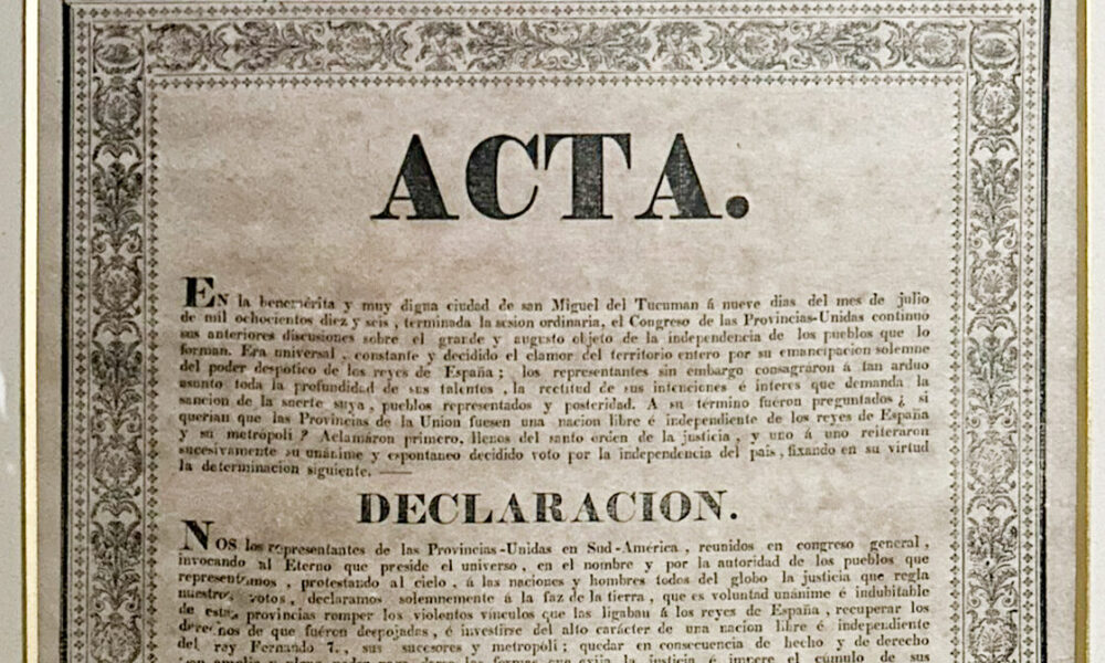 impreso declaración independencia