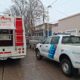 patrullero policial y camión de bomberos
