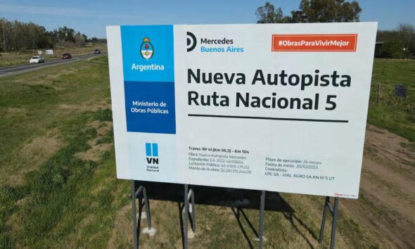 cartel obra autopista ruta 5